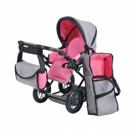 Szary wózek dla lalek Ruby Knorr Toys 63122